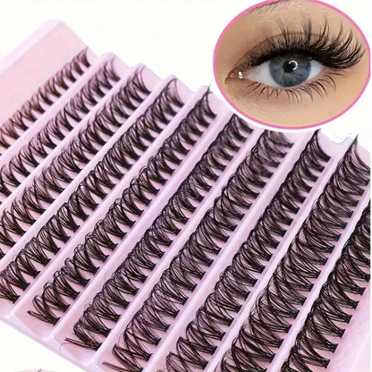 Cluster-Wimpern, 240 Stück, 40D, 9–16 mm, gemischte Längen, ultratürliches Aussehen, dünn, ultraweich, ultraleicht, wiederverwendbar für Anfänger