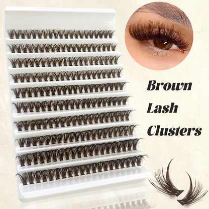 Cluster-Wimpern, 240 Stück, 40D, 9–16 mm, gemischte Längen, ultratürliches Aussehen, dünn, ultraweich, ultraleicht, wiederverwendbar für Anfänger