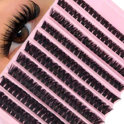 Cluster-Wimpern, 240 Stück, 40D, 9–16 mm, gemischte Längen, ultratürliches Aussehen, dünn, ultraweich, ultraleicht, wiederverwendbar für Anfänger