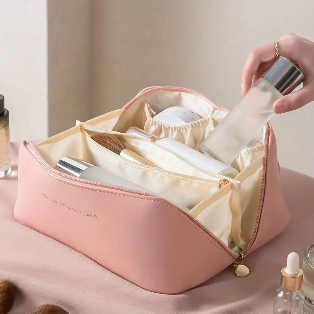 Make-up-Organizer für Damen, Kulturbeutel, Make-up-Koffer, Aufbewahrungstasche, luxuriöse Damenbox, Kosmetiktasche, Organizer-Tasche für Reisen, Reißverschluss